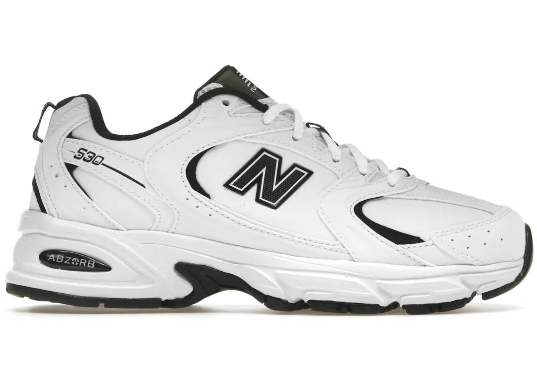 New Balance 530 White Black Leather - PLUGSNEAKRS