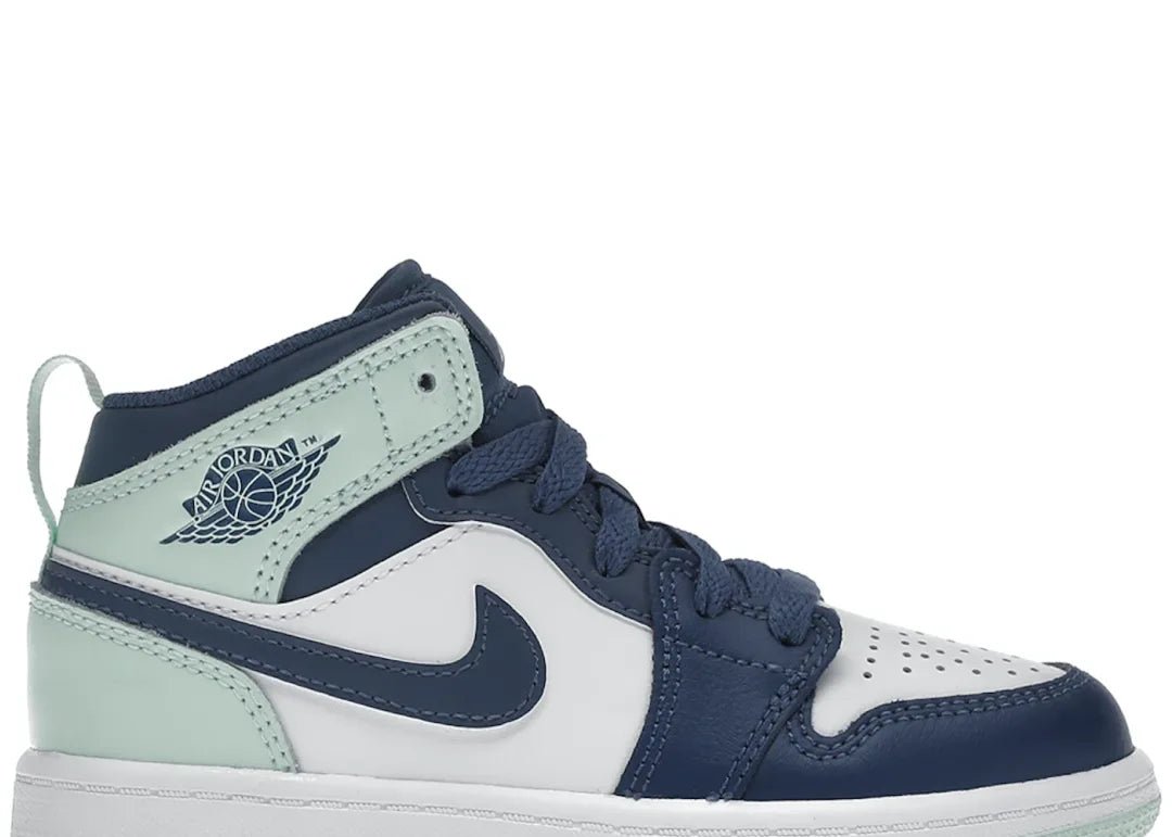 Nike Air Jordan 1 Mid Mystic Navy Mint Foam (PS) - PLUGSNEAKRS