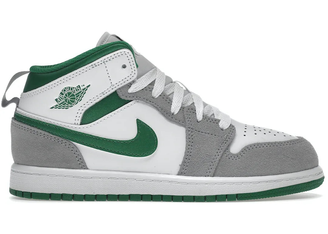 Nike Air Jordan 1 Mid SE White Pine Green Smoke Grey (PS) - PLUGSNEAKRS