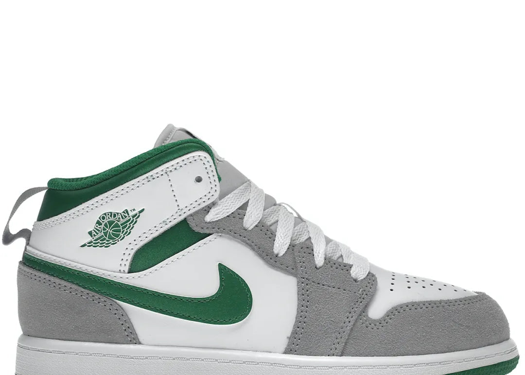 Nike Air Jordan 1 Mid SE White Pine Green Smoke Grey (PS) - PLUGSNEAKRS