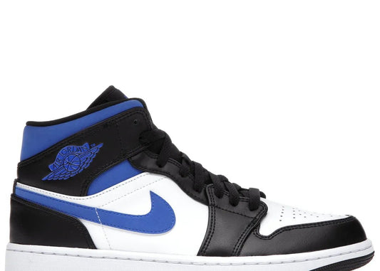 Nike Air Jordan 1 Mid White Black Racer Blue - PLUGSNEAKRS