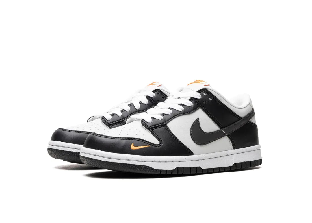 Nike Dunk Low Black Bright Mandarin Mini Swoosh (GS)