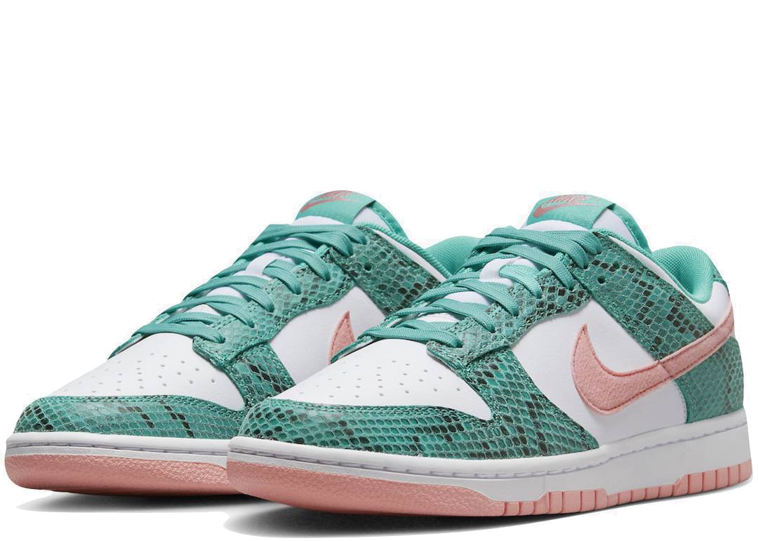 Nike Dunk Low Snakeskin Washed Teal Bleached Coral - PLUGSNEAKRS