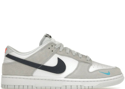 Nike Dunk Low White Grey Navy Aqua Mini Swoosh - PLUGSNEAKRS